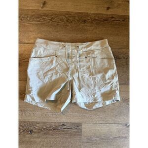 Royal Robbins Womens Ivory Short Outdoor Hiking Shorts w/ Drawstring Size Large